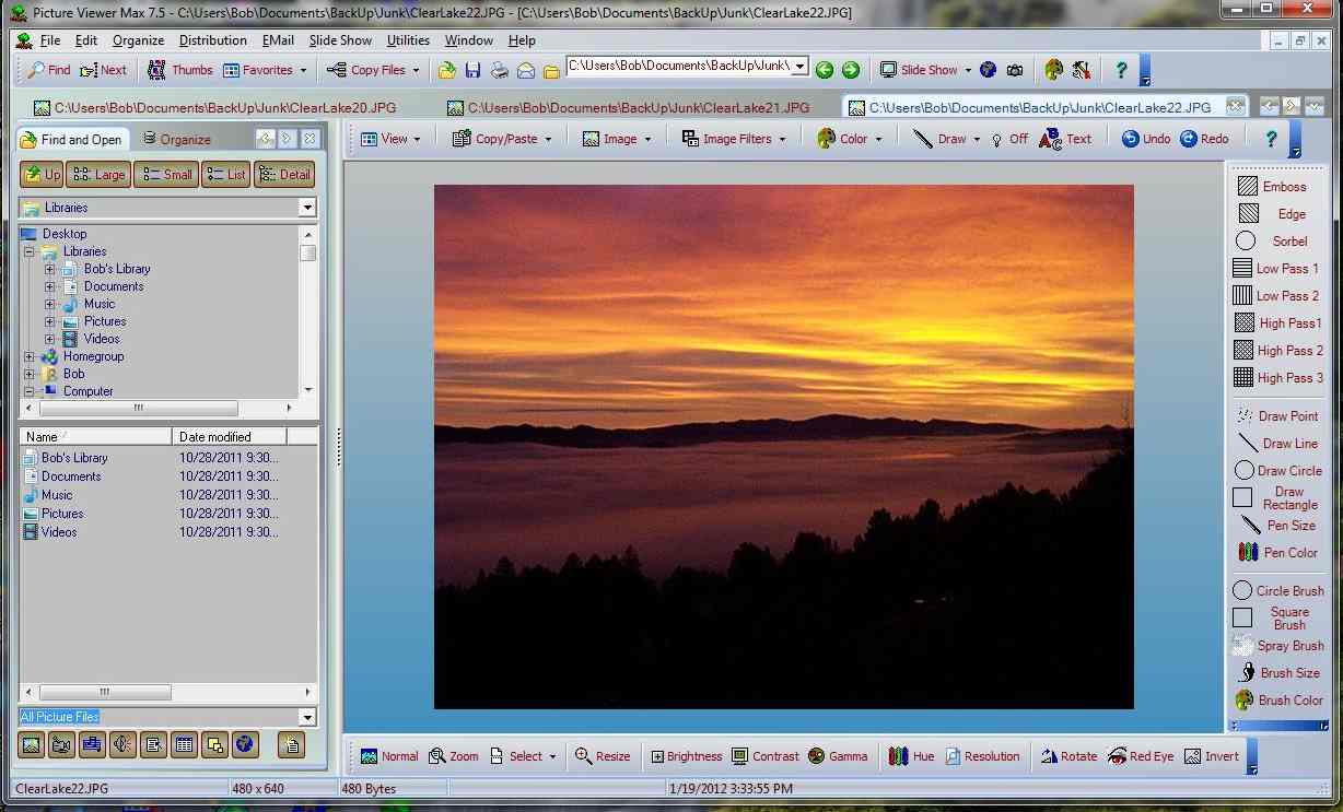 Main Window View of Picture Viewer Max